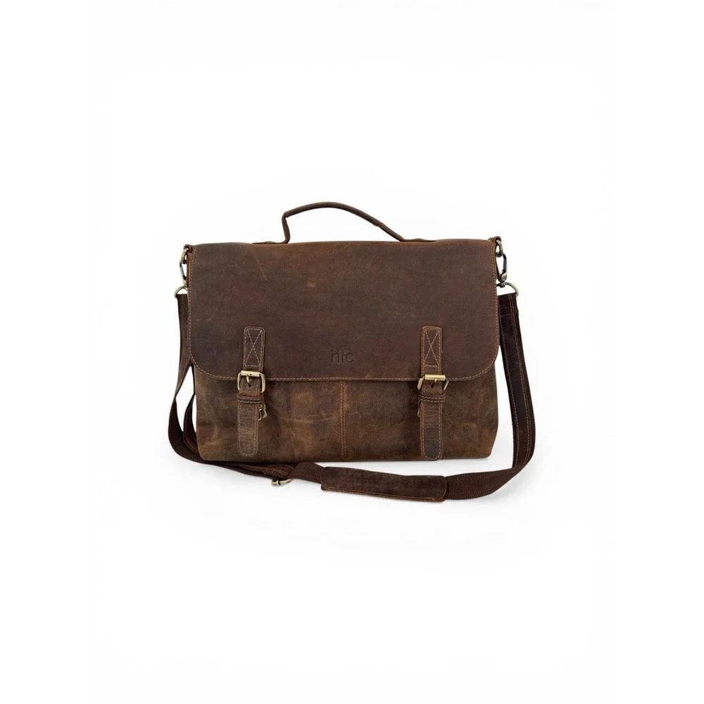 HLC Laptop Bag Leather NEW Vintage Buffalo 16